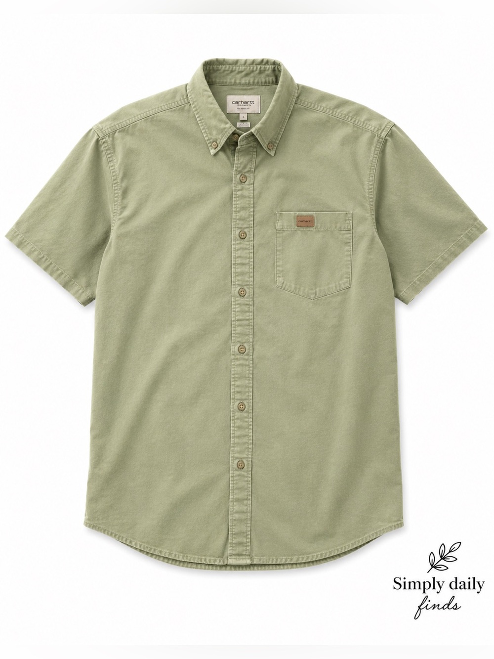 Carhartt Men's Button-Down Shirt in Sage Green